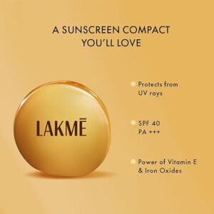 LAKMÉ Sun Expert Ultra Matte Spf 40 Pa+++ Compact, Non Greasy Non Sticky, For Indian All Skin Type, Gives Even-Tone Complexion, 7 G
