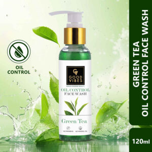 Good Vibes Oil Control Green Tea Face Wash | Prevents Acne Skin Purifying (120 ml)